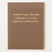 Rustiek hout met witte bloemen planner (Achterkant)