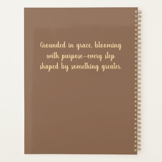 Rustiek hout met witte bloemen planner (Achterkant)