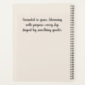 Rustiek hout met witte elegante bloemen planner (Achterkant)