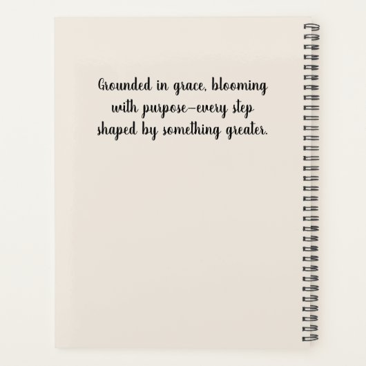 Rustiek hout met witte elegante bloemen planner (Achterkant)