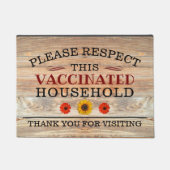 Rustiek Hout met Zonnebloem GEVACCINEERD Welkom Deurmat (Voorkant)