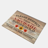 Rustiek Hout met Zonnebloem GEVACCINEERD Welkom Deurmat (Schuin)