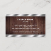 Rustiek Hout Metallic Jesus Christ Cross Pastor Visitekaartje (Achterkant)