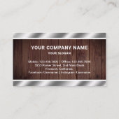 Rustiek Hout Metallic Onroerend goed Fotomakelaar Visitekaartje (Achterkant)