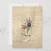 Rustiek hout metselaar pot bloemenbruiloft uitnodi kaart (Achterkant)
