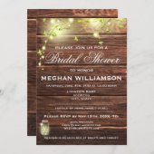 Rustiek hout metselaar verlichting bruids douche u kaart (Voorkant / Achterkant)