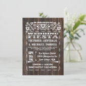 Rustiek Hout Mexicaanse bruiloft Papel Picado Kaart (Staand voorkant)