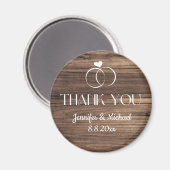 Rustiek hout minimaal dank u trouwringen magneet (Voorkant / Achterkant)
