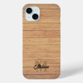 Rustiek Hout monogram Case-Mate iPhone Case (Achterkant)