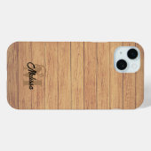 Rustiek Hout monogram Case-Mate iPhone Case (Achterkant (horizontaal))