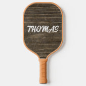 RUSTIEK HOUT MONOGRAM SCRIPT AANGEPASTE NAAM PICKLEBALL PADDLE (Voorkant)