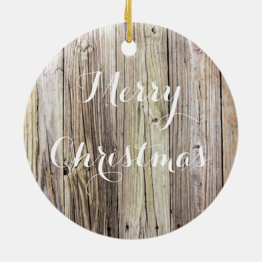 Rustiek Hout Monogrammed Kerst Ornament (Achterkant)