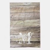 Rustiek Hout Monogrammed Keuken Handdoek (Verticaal)
