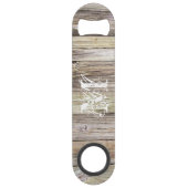Rustiek Hout Monogrammed Speed Bottle Opener Speed Flessenopener (Achterkant)