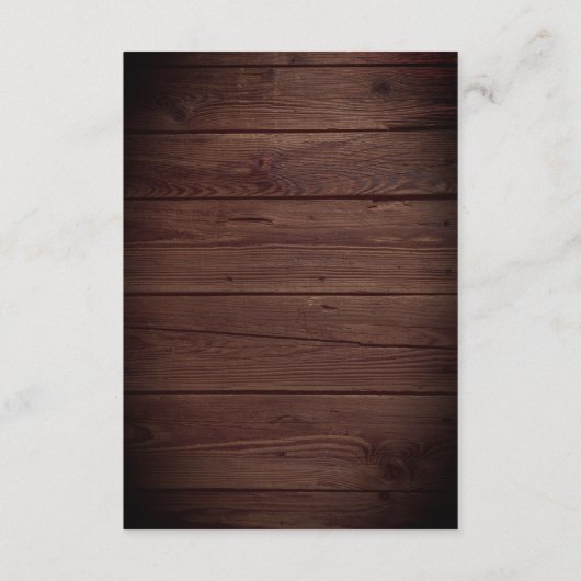 Rustiek Hout Mountain Forest Trouwreceptie Informatiekaartje (Achterkant)