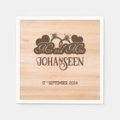 Rustiek hout Mr en Mrs Elegant Boerderij Bruiloft Servet (Voorkant)