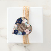 Rustiek Hout Navy & Blush Bloemen Baby shower Favo Bedankjes Labels (In situ)