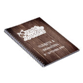 Rustiek hout net getrouwd elegante bruiloft planne notitieboek (Rechterzijde)