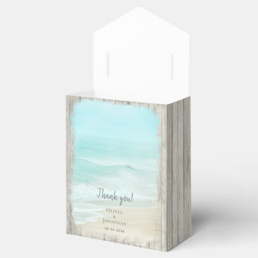 Rustiek Hout Ocean Beach Bruiloft Bedankdoosjes (Geopend)