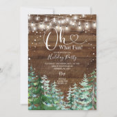Rustiek Hout Oh Wat leuk Pine Trees Vakantie Party Kaart (Voorkant)