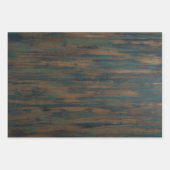 Rustiek Hout Olijfgroen Sneeuwvlok Happy Holiday Inpakpapier Vel (Voorkant 3)