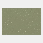 Rustiek Hout Olijfgroen Sneeuwvlok Happy Holiday Inpakpapier Vel (Voorkant)
