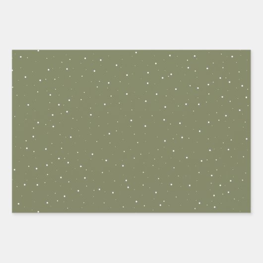 Rustiek Hout Olijfgroen Sneeuwvlok Happy Holiday Inpakpapier Vel (Voorkant)