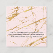 Rustiek Hout / Onroerend goed | Roze Goud Marmer Vierkante Visitekaartje (Achterkant)