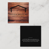 Rustiek Hout / Onroerend goed Vierkante Visitekaartje (Voorkant / Achterkant)