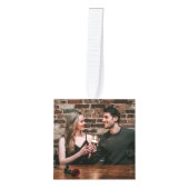 Rustiek hout Onze eerste kerst verloofd 3 foto Decoratie (Voorkant)