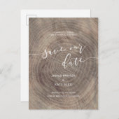 Rustiek hout opslaan de datum briefkaart (Voorkant / Achterkant)