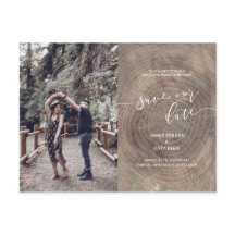 Rustiek hout opslaan van de datum foto briefkaart