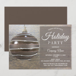 Rustiek Hout Ornament Corporate Holiday Party Kaart