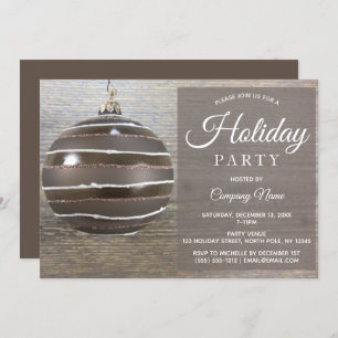 Rustiek Hout Ornament Corporate Holiday Party Kaart