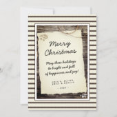 Rustiek Hout Oud Papier Script Prettig Kerstfeest Feestdagenkaart (Voorkant)