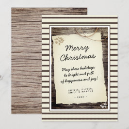 Rustiek Hout Oud Papier Script Prettig Kerstfeest Feestdagenkaart