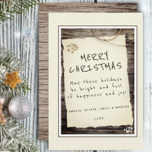 Rustiek Hout Oud Papier Script Prettig Kerstfeest