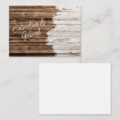 Rustiek Hout Paar Naam Land Retouradres Notitiekaartje (Voorkant / Achterkant)