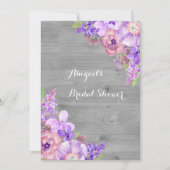 Rustiek Hout Paars Bloemen Vrijgezellenfeest Kaart (Voorkant)