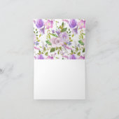 Rustiek Hout Paarse Bloemen Vrijgezellenfeest Dank Bedankkaart (Binnen)