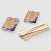 Rustiek hout Paarse bloemenbruiloft programma Handwaaier (Niet-gemonteerd)