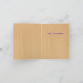 Rustiek hout Paarse bloemenvlinder dank u Kaart (Binnen)