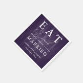 Rustiek Hout Paarse Eet Drink en worden getrouwd Servet (Hoek)