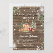 Rustiek Hout Pannenkoek Vakantie Feest Kerstbrunch Kaart (Voorkant)