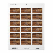 Rustiek Hout Paren Foto Land Trouwadres Etiket (Full Sheet)