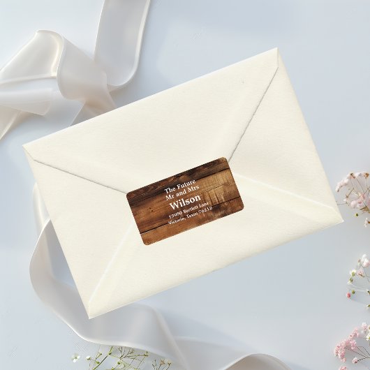 Rustiek Hout Paren Foto Land Trouwadres Etiket