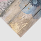 Rustiek hout, Pastel Bloemen Decoupage Tissuepapier (Detail)