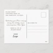 Rustiek hout Peace & joy bedrijfslogo Feestdagenkaart (Achterkant)