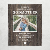 Rustiek hout peetmoeder dank u gepersonaliseerd fleece deken