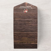 Rustiek hout Poinsettia bloemenkerst bruiloft All In One Uitnodiging (Buitenkant)